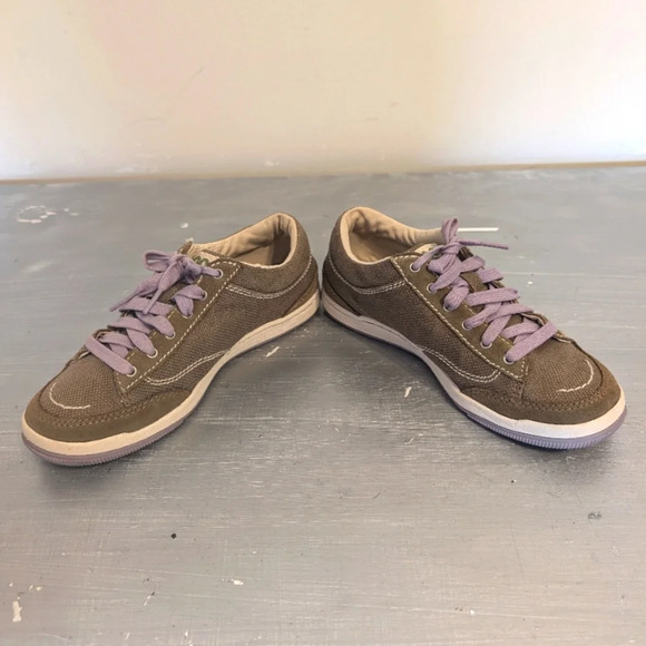 Simple Biodegradable Women’s Canvas  Olive Green eco Sneakers Size 7.5 - Picture 5 of 11
